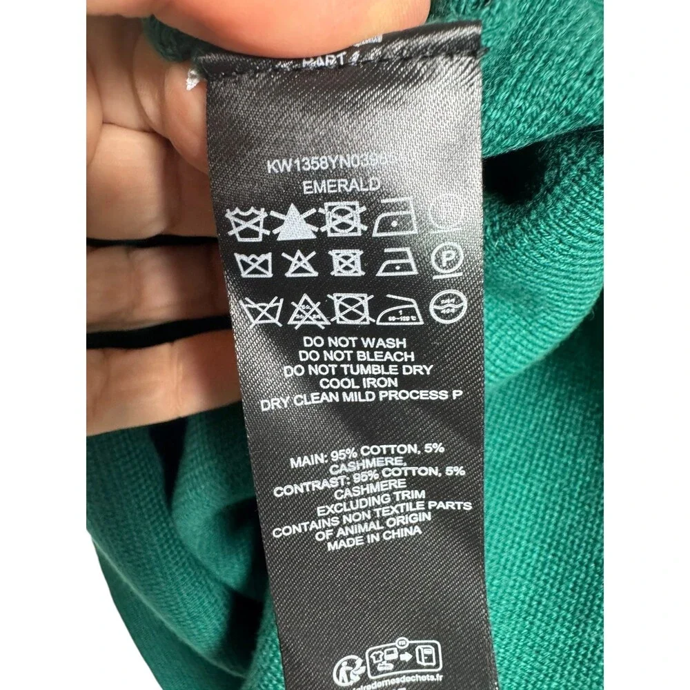 JW Anderson Logo Embroidered Stretch Cotton Crop Polo women size S emerald green